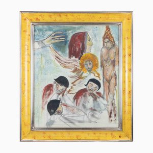 Sirio Pellegrini, Charaktere, Mixed Media auf Papier, 1960