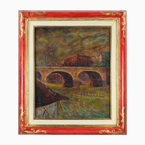 Sirio Pellegrini, Cityscape, Oil on Paper, 1966