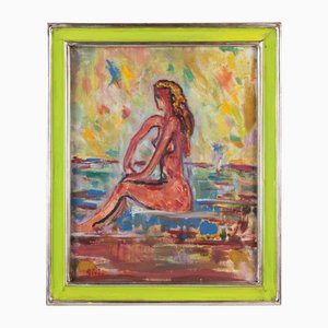 Sirio Pellegrini, Akt, 1960er, Öl und Tempera auf Papier