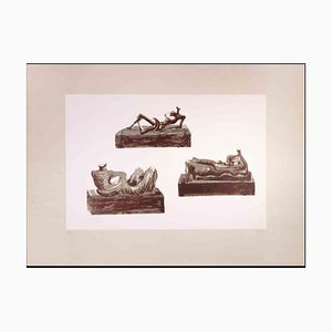 Henry Moore, Figuras, Litografía, 1976