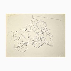 Mino Maccari, Sleeping Girl, Dibujo, años 30