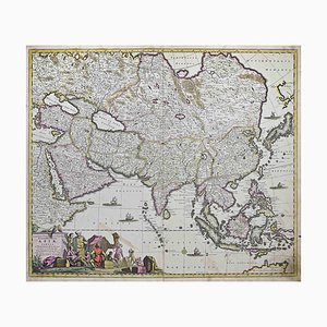 Accuratissima Totius Asiae Tabula Map Etching by Frederick de Wit, 1680s