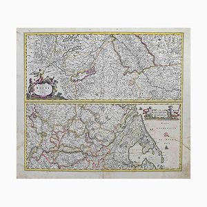 Totius fluminis Rheni Novissima Descriptio- Etching by 1680s