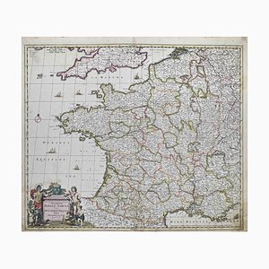 Accuratissima Galliae Tabula Map Etching by Frederick de Wit, 1680s