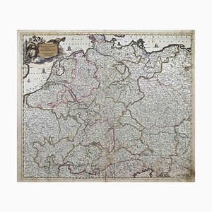 Accuratissima Germaniae Tabula Map Etching by Frederick de Wit, 1680s