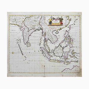 Tabula Indiae Orientalis Map Etching by Frederick de Wit, 1680s
