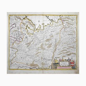 Tabula Russia Vulgo Moscovia Map Etching by Frederick de Wit, 1680s
