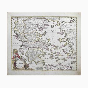 Accurata totius Archipelagi et Graeciae Map Etching by Frederick de Wit, 1680s