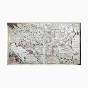 Regni Hungariae et Regionum Map Etching by Frederick de Wit, 1680s