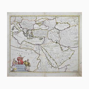 Turcicum Imperium Map Etching by Frederick de Wit, 1680s