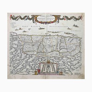 Terra Sancta Map Etching by Frederick de Wit, 1680s