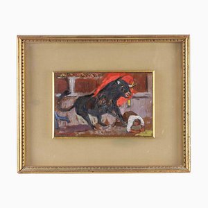 Marco Novati, Bullfight, Oil Painting, 1965, Framed