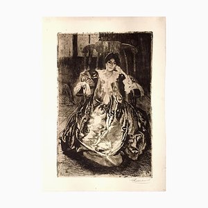 Albert Besnard, La Robe de Soie, Etching, 1880s