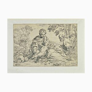 Simome Cantarini, Rest on the Flight Into Egypt, Etching, 1640s