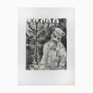Marc Chagall, Aaron and the Menorah, Etching, 1956