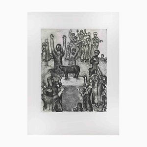 Marc Chagall, Adoration of the Golden Calf, Etching, 1956