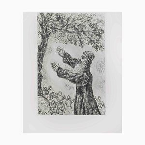 Marc Chagall, The Exhortation of Joshua, Etching, 1956