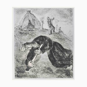 Marc Chagall, By Beating the Philistines, Saul Killed.., Etching, 1956