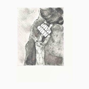 Marc Chagall, Moses Receives the Tables of the Law, Etching, 1956