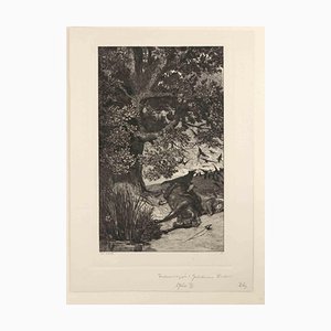 Max Klinger, Fallen Rider, Etching, 1881