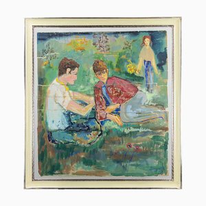 Sirio Pellegrini, A Day in the Countryside, Watercolor on Paper, 1960s