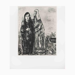 Marc Chagall, The Meeting of Rachel and Jacob, Etching, 1956