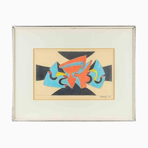 Giorgio Zennaro, Abstract Composition, Pastel on Paper, 1969