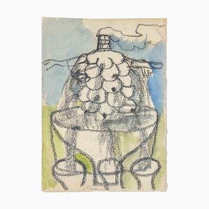 Mino Maccari, The Abundance, Dessin Technique Mixte, 1950s