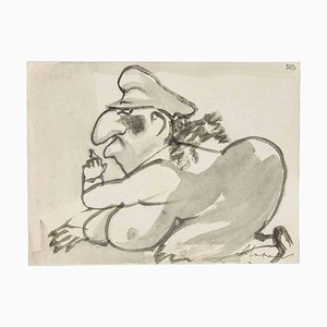 Mino Maccari, Portrait du Ministre Scelba, Technique Mixte, 1954