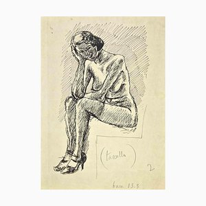 Mino Maccari, desnudo, dibujo, 1932