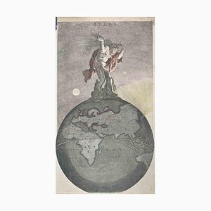 Atlas (Frontispiece) Map Etching by Frederick de Wit, 1680s