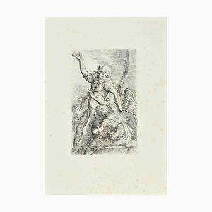 After Salvator Rosa, Four Soldiers, One with Flag, Etching, 18th Century