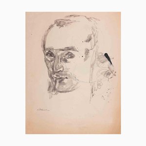 Mino Maccari, Autoportrait, Dessin, Milieu du 20e Siècle
