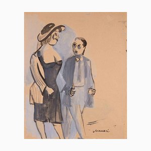 Mino Maccari, The Companion, Acuarela, Mid-Century