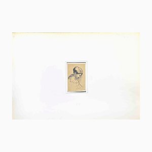 Jean-Luis Forain, The Profile, Pencil Drawing, Late 19th Century
