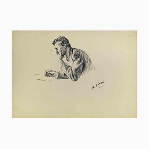 Alberto Ziveri, Ecrivain, Dessin à l'Encre, 1930s