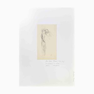Jean-Luis Forain, The Whisper, Pencil Drawing, Late 19th Century