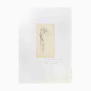 Jean-Luis Forain, The Whisper, Pencil Drawing, Late 19th Century