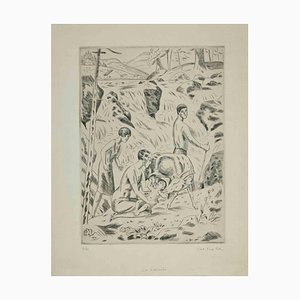 Paul Emile Colin, La Cascade, Eau-forte, 1930s