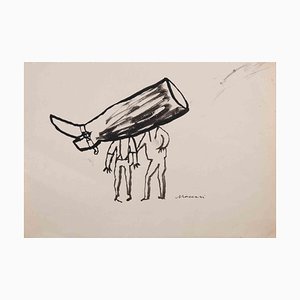 Mino Maccari, The Fixed Idea, Artwork on Paper, 1940s