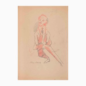 Mino Maccari, Crazy Man, Dibujo, Mid-Century
