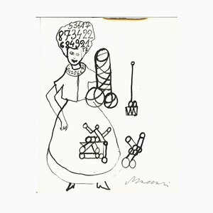 Mino Maccari, Jouets, Aquarelle, Milieu du 20e Siècle