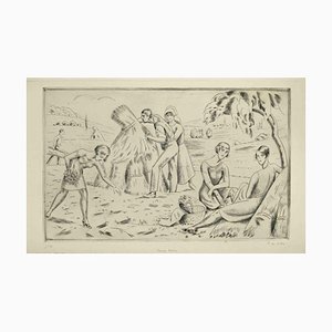 Paul Emile Colin, The Harvest, Etching, 1930s