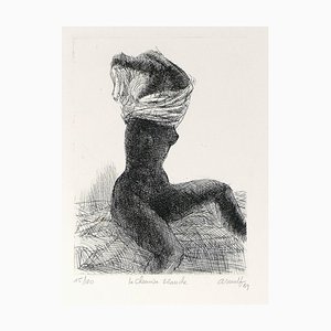 Georges Arnulf, La Chemise Blanche, Black & White Etching, 1969