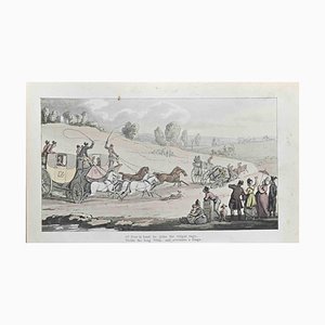 Thomas Rowlandson, Of Four in Hand He Joins the Vulgar Rage, Etching, 1817