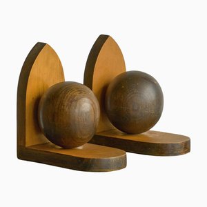 Art Deco Bookends in Wood, 1930s, Set of 2