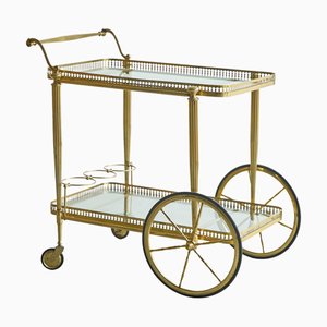 Serving Bar Cart in Brass and Glass attributed to Cesare Lacca, 1950s