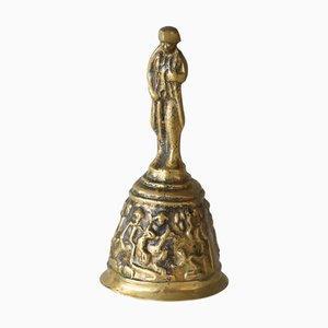 Antique Table Bell in Patinated Brass, 1890s