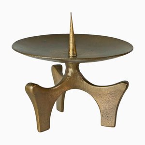 Brutalistischer Kerzenhalter aus Messing, 1960er