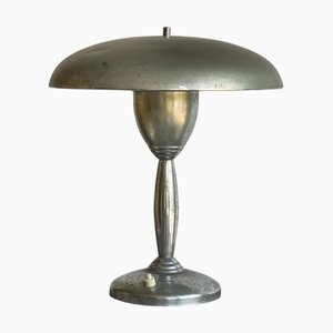 Lámpara de mesa de latón cromado, años 50